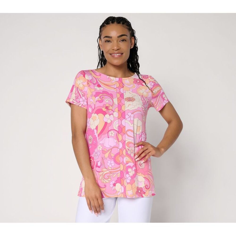 Susan Graver Women's Top Sz M Make Your Selection: Printed Ballet Combo A728300